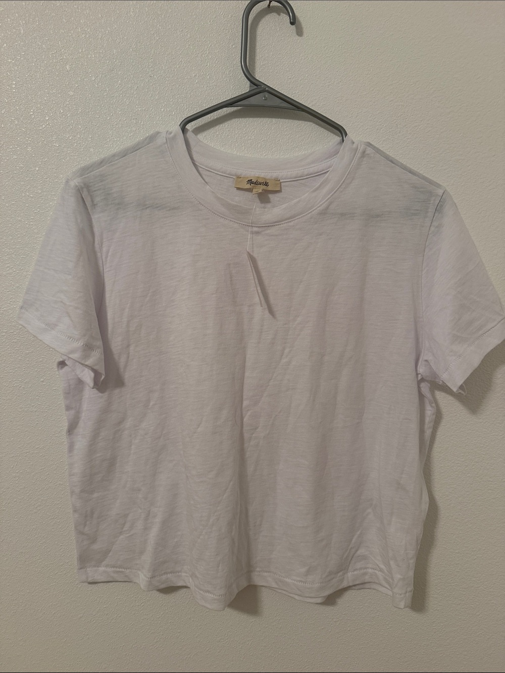 Madewell White Crewneck Short Sleeve Tee